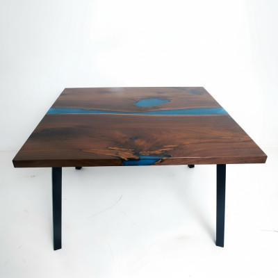 Couchtisch River Table Echtes Holz Flusstisch Massiv Dekorative Epoxidharz