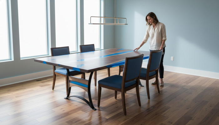 Esstisch River Table Echtes Holz Flusstisch 260x110 Massive Tische