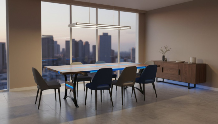 Esstisch River Table Echtes Holz Flusstisch 260x110 Massive Tische