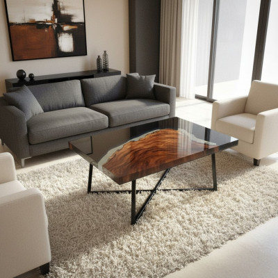 Couchtisch River Table Epoxidharz Massiv Tische 70x40 Flusstisch
