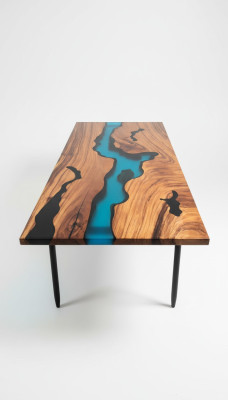 Moderne Tische Esstisch Design Tisch Harz Meer Fluss Möbel 220x90 Epoxid Ozean