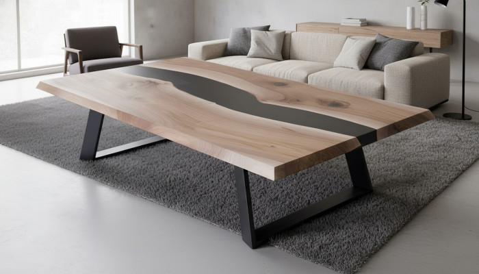 Epoxidharz tisch Holz Couchtisch Handarbeit Massive Wohnzimmer Möbel