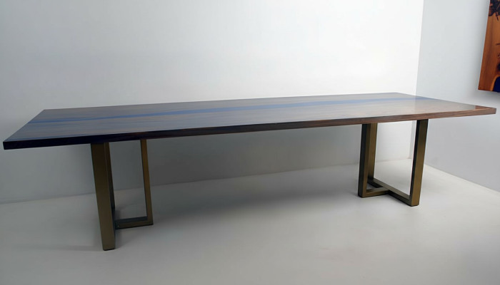 Tisch epoxid harz esstisch echtes holz massive möbel wasserfall epoxy giessharz