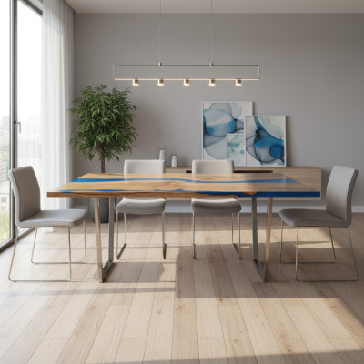Tische Esstisch Design Tisch Moderne Meer Fluss Möbel 220x90 Epoxid Harz Ozean