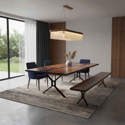 Design Tisch Bank Esstisch Küchentisch Tische Bänke Massiv Echtholz Wohnzimmer