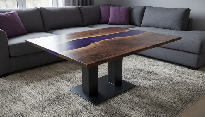 Tisch Epoxidharz Epoxy Resin Fluss Echtes Holz Preis 1qm Tische Maßanfertigung