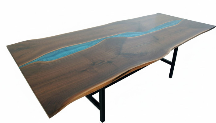 Echtes Holz Wasserfall Tisch Epoxid Tische Harz Esstisch Epoxy Massive