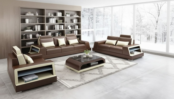 Sofagarnitur 321 Sitzer Couchtisch Ledersofa Modernes Sofa Couch Wohnlandschaft