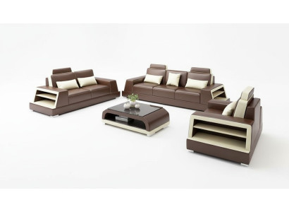 Sofagarnitur 321 Sitzer Couchtisch Ledersofa Modernes Sofa Couch Wohnlandschaft