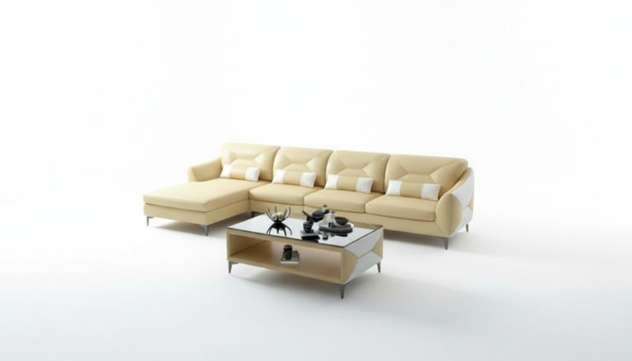Ecksofa Polster Ecksofa LForm Modernes Couchtisch Sofa Wohnlandschaft 2tlg. Neu