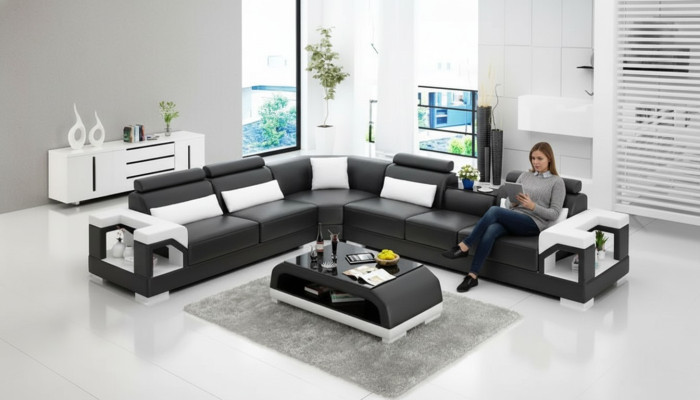 Wohnzimmer Ledersofa Ledercouch Couch Garnituren Sofa Ledersofas Wohnlandschaft