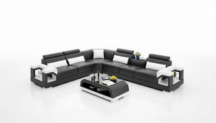 Wohnzimmer Ledersofa Ledercouch Couch Garnituren Sofa Ledersofas Wohnlandschaft