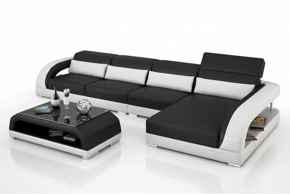 Design Eckcouch Ecksofa Wohnzimmer Moderne Lederpolster Couch Sofa