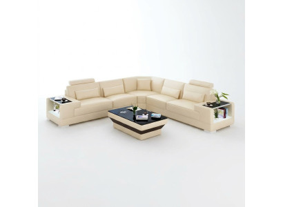 Moderne Eckcouch Design Ecksofa Wohnzimmer Möbel Lederpolster Couch