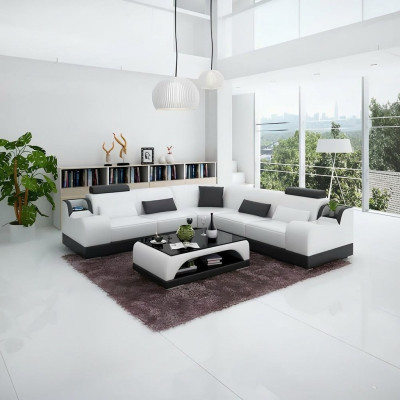 Design Ecksofa Wohnzimmer Moderne Eckcouch Lederpolster Couch Sofa