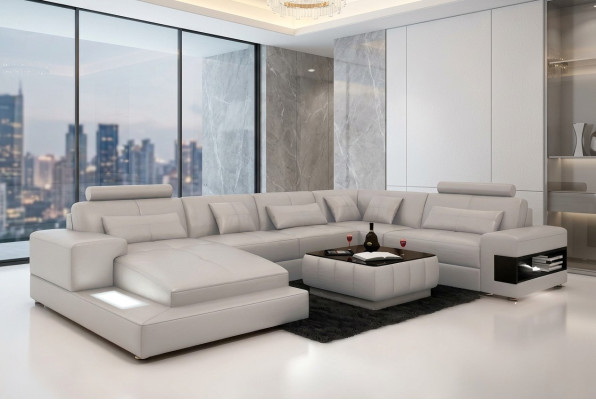 Ecksofa Couch Polster Wohnlandschaft Sofa 2tlg. Set Couchtisch Eck Garnitur
