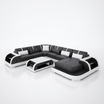 Wohnzimmer Leder xxl couch sofa landschaft moderne designer polster