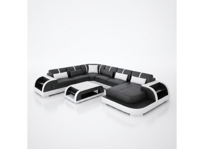 Wohnzimmer Leder xxl couch sofa landschaft moderne designer polster