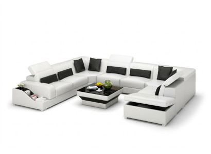 Wohnzimmer Leder xxl couch sofa landschaft moderne designer eckpolster