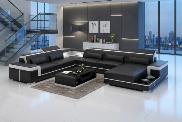 Eckgarnitur Ecksofa Polster Eckcouch Deko Moderne Wohnzimmer Sofa Couch