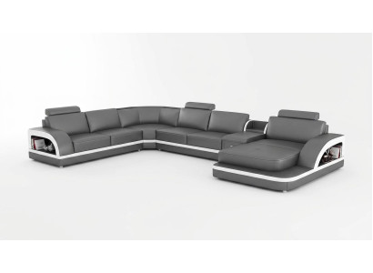 Wohnzimmer Leder xxl couch sofa polster landschaft moderne designer