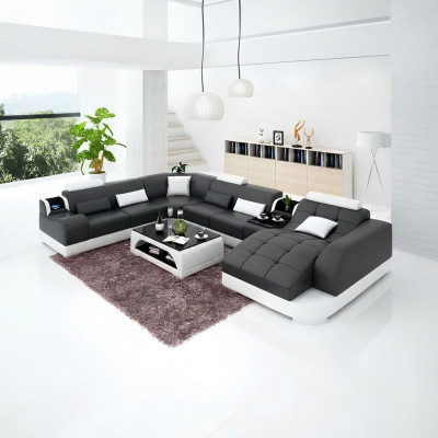 Wohnzimmer Design Ecksofa Möbel Moderne Eckcouch Lederpolster Couch
