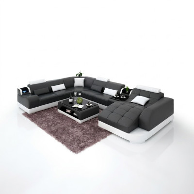 Wohnzimmer Design Ecksofa Möbel Moderne Eckcouch Lederpolster Couch