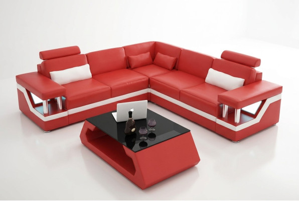 Wohnlandschaft Sofa Garnitur Eckgarnitur Ledersofa Polster Polster Couch