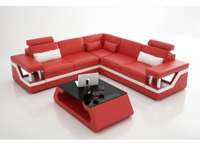 Wohnlandschaft Sofa Garnitur Eckgarnitur Ledersofa Polster Polster Couch