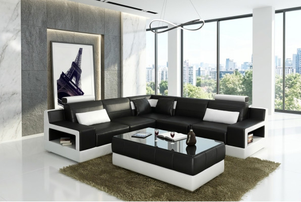 Wohnzimmer Leder xxl couch landschaft sofa moderne designer eckpolster