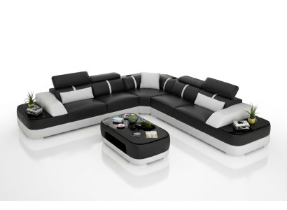 Wohnzimmer Eckcouch Design Ecksofa Möbel Moderne Lederpolster Couch