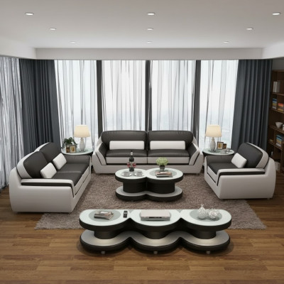 Sofagarnitur 321 Tisch Hocker Sideboard Wohnlandschaft Couchen Sofa Couch 7tlg.