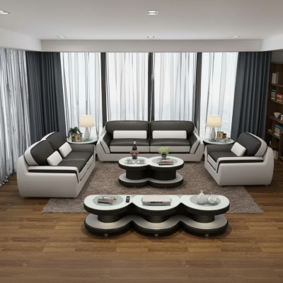Designer Sofa Ledersofa Sofagarnitur 321 Sitzer Modernes Sofa Wohnlandschaft