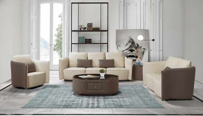 Design Ledersofa Couch Polster Garnitur Sofa 321 Sitzer Klassische Couchen Neu