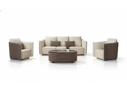 Design Ledersofa Couch Polster Garnitur Sofa 321 Sitzer Klassische Couchen Neu