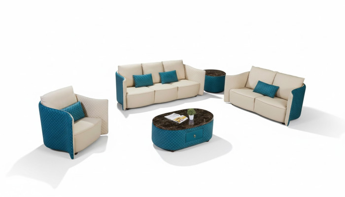 Ledersofa Sofa Couch Designer Polster Garnitur 2tlg Set Sitzgarnituren Couchen