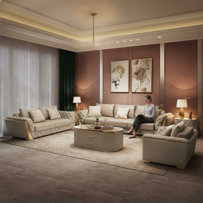 Ledersofa Couch Polster Garnitur 321 Sitzer komplett set sitzpolster Garnituren