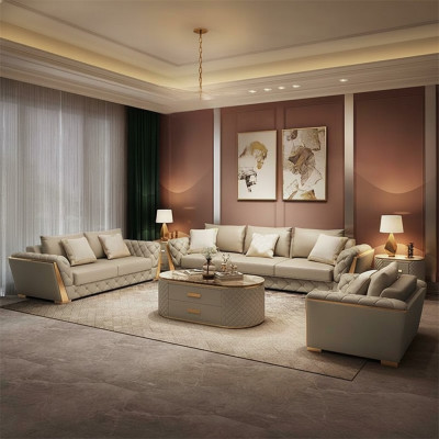 Ledersofa Couch Polster Garnitur 321 Sitzer komplett set sitzpolster Garnituren