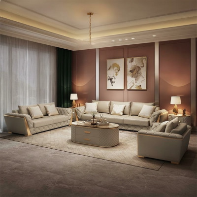 Design Wohnlandschaft Sofagarnitur 3+2 Sitzer Ledersofa Wohnzimmer