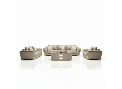 Design Wohnlandschaft Sofagarnitur 3+2 Sitzer Ledersofa Wohnzimmer