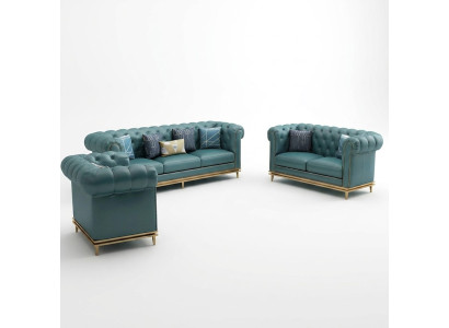 Chesterfield Sofagarnitur Polster sitz Garnituren 2tlg. Set 3+2 Sitzer Neu Couch