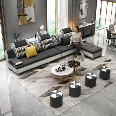 Wohnlandschaft Ecksofa L-Form Modernes Sofa Ledersofa Ecksofa Polster