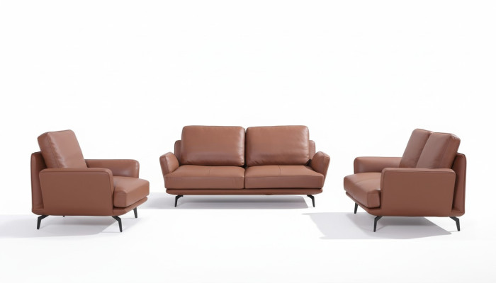 Wohnzimmer Polstermöbel Ledersofa Sofagarnitur 3+2+1 Sitzer Modernes Sofa Couch