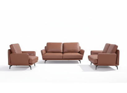 Wohnzimmer Polstermöbel Ledersofa Sofagarnitur 3+2+1 Sitzer Modernes Sofa Couch