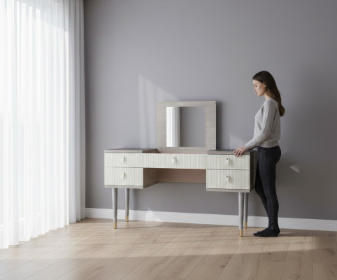 Luxus Schminktisch Design Tische Kosmetik Frisier Spiegel Konsole