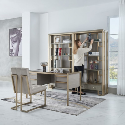 Büro Set Einrichtung Landhaus Schreibtisch Stuhl Sessel Sekretär Tisch