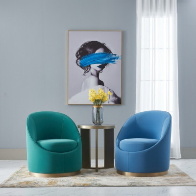 Turkis Wohnzimmer Design Sessel Einsitzer Polster Möbel Lounge Club