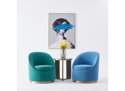 Turkis Wohnzimmer Design Sessel Einsitzer Polster Möbel Lounge Club