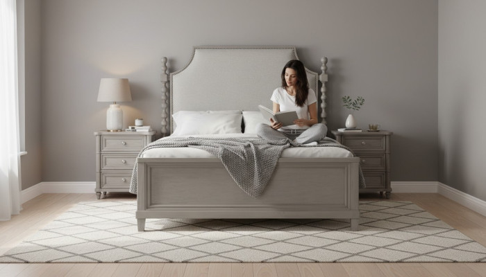 Klassische Landhaus Möbel Königliches schlafzimmer möbel 3tlg. Bett