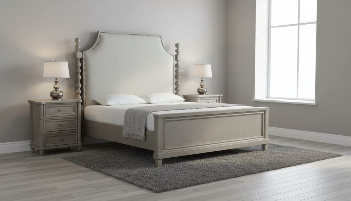 Klassische Landhaus Möbel Königliches schlafzimmer möbel 3tlg. Bett